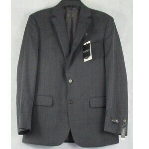 Lauren Ralph Lauren Mens Classic-Fit UltraFlex Suit Jacket, Gray Blue Plaid, 38R
